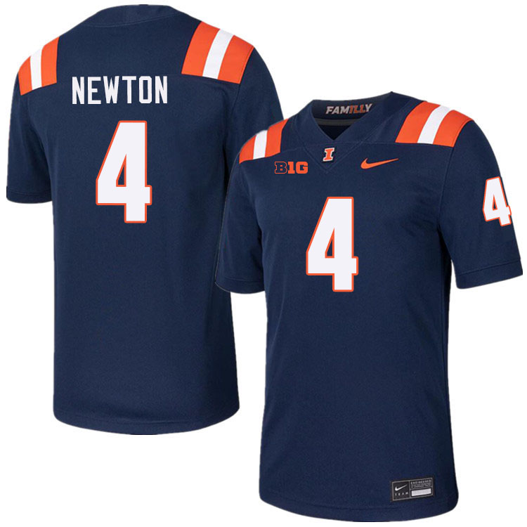 #4 Jer'Zhan Newton Illinois Fighting Illini Football Jersey,Uniforms-Navy